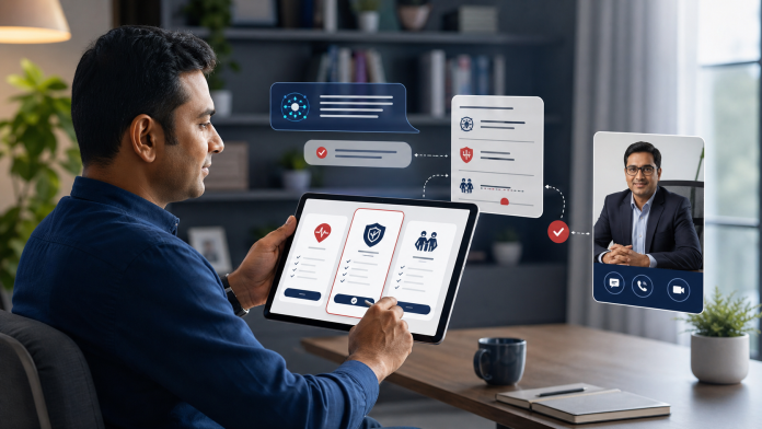 agentic-insurance-featured agentic insurance assistant helping a customer compare and manage cover